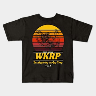 Thanksgiving Day WKRP Turkey Drop in Cincinnati Vintage Retro Kids T-Shirt